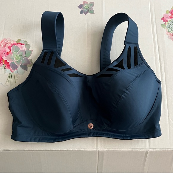 LIVI Active Blue Black Molded Underwire Maximum Support Sports Bra Size 40DDD - Picture 1 of 5